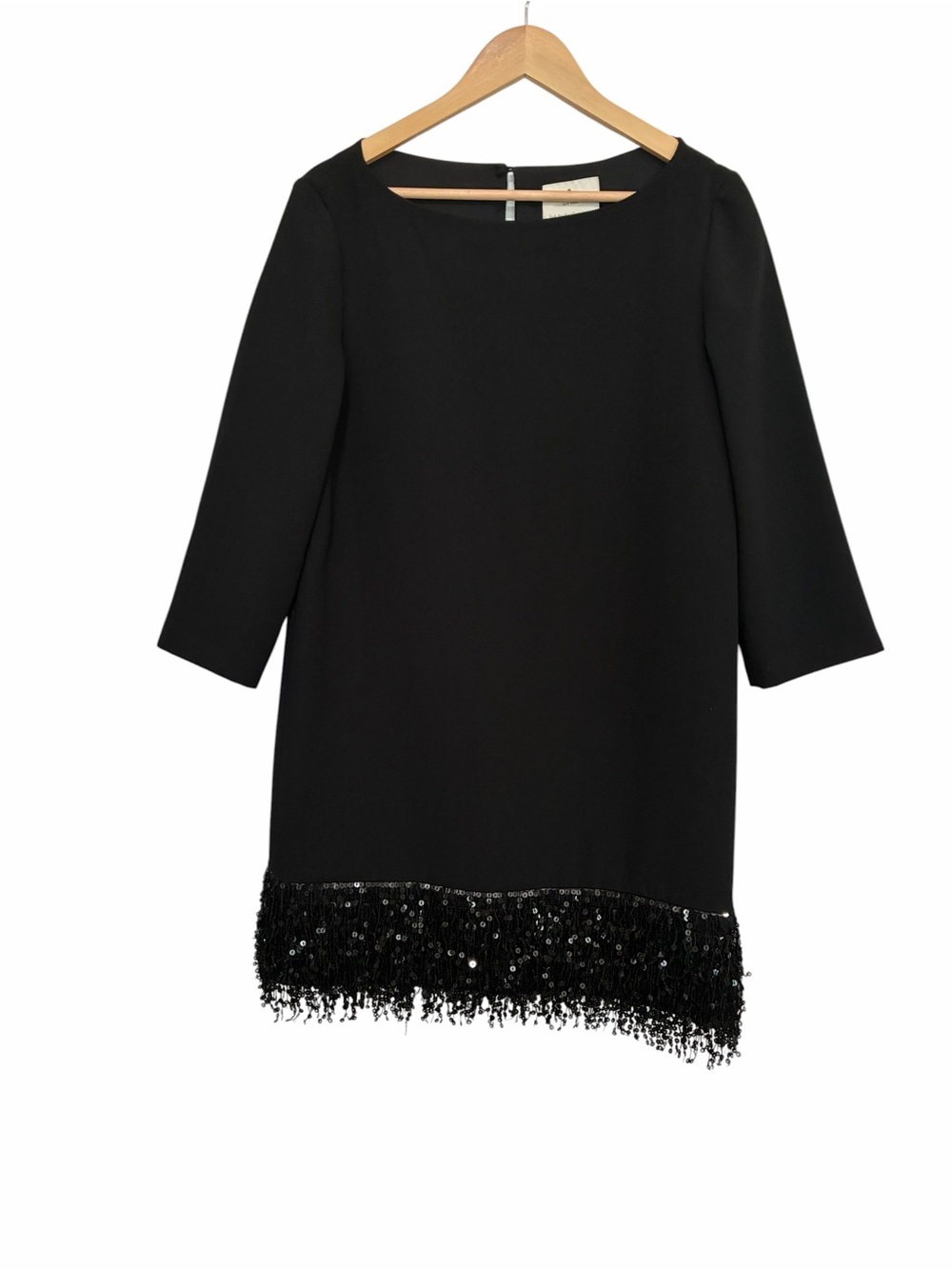 Kate Spade Black Sequin-Trim Shift Dress